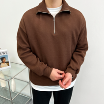 이브컴퍼니 남녀공용 데일리 골지 반집업 니트 빅사이즈 (2973-1)