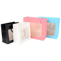 단체 기업행사 기념품 홍보물 종이가방 쇼핑백 5P 야외 포장 기프트 야유회 백일 남편, 화이트 - 소