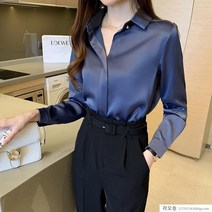 라오농 비단 블라우스 히든버튼 새틴 블라우스 실크셔츠 오피스룩+1d4012LL