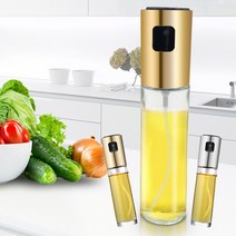 상세정보참조 투명 유리 오일스프레이 공병 100ml 샐러드 스테이크 요리 올리브유 오일분무기 소스병 에어프라이어, 골드