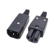 IEC320 C14 C15 AC PDU/UPS 유선 전원 콘센트 소켓 케이블 조립 설치 전기 패널 250V 10A, 02 Female and Male