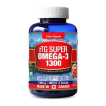 Canada 캐나다정품 통라이프- rTG 슈퍼 알티지오메가3-1300-6개월분-혈행 기억력개선 칼슘과인흡수에도움-1병, 234.36g, 1병