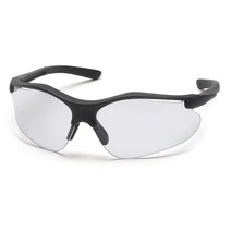 Pyramex Fortress 안전 보안경 검정테가 있는 김 서림 방지 투명 렌즈, Black Frame/Clear Lens, Black Frame/Clear Lens