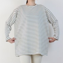 마켓메이트 여성 스트라이프 박스 오버핏 단가라 티셔츠 줄무늬 루즈핏 티 간절기 빅사이즈