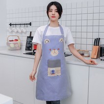 앞치마 가정용 주방 방수 방유 남녀 작업복 커스텀 러블리 일계 한국판 패션 허리받이 커버, 기본-블루방수되지 않음