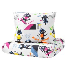 이케아 LATTJO 라티오 이불커버+베개커버 ( 이불150x200+베개50x80cm ) 고양이 멀티컬러 103.768.37 이불커버