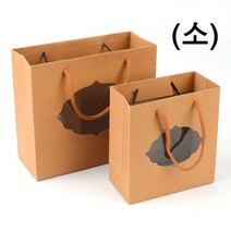 크라프트 선물백 투명창 선물상자 소 X10개 손잡이줄, 없음