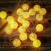 [은하수] 20구 LED 코튼볼 골드전구 건전지 감성조명