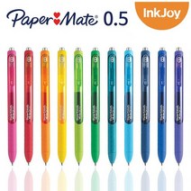 페이퍼메이트 잉크조이 젤펜 0.5mm 1타스 (12개) 색상 옵션선택 요망, 그린, 1개