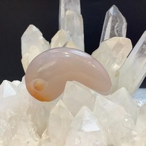 천연 원석 인간관계운 홍옥수 카넬리안 곡옥 39g h3×5.5cm (1점)