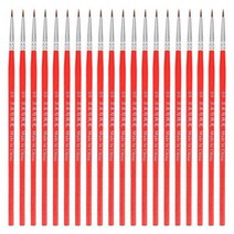 100 개 브러시 페인트 페인팅 검은 담비 디테일 브러쉬 긴 작은 아트 네일 핸들 프리미엄 천연 Filbert 아티스트 헤어, Red