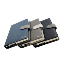 이니셜스 기본형 다이어리 / 이름 로고 각인 25절(A5) 32절(B6) 40절 6공 시스템 2023 업무용 플래너, 모던 기본형_블루/그레이