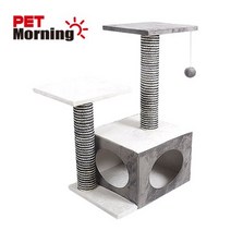 펫모닝 파스텔 캣타워 GRAY(PMC-AS3031-2) (단단/원목캣타워/양이캣타워/양이원목캣타워/캣타워원목/저렴한원목캣타워/직조캣타워/캣타워대형 추천)