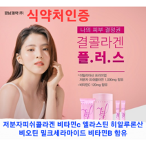 한소희 식약처 인증 저분자 피쉬 콜라겐 가루 분말 파우더 경남제약 레모나 결 플러스 60포 비타민C 히알루론산 비타민b 귤 약국, 6개(12달분)