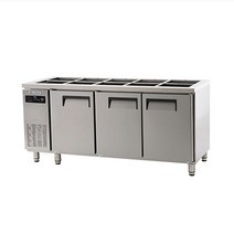 [유니크대성] 업소용냉장고 에버젠 간냉식 받드테이블1800 스텐 UDS-18BIE