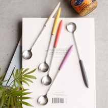 캠핑용 커피젓기 긴컵용 샤틴 롱티스푼 집들이선물, 1개, 퍼플