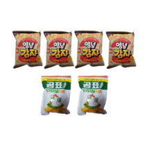 곰표나쵸190g x 2개 롯데리아양념감자스틱50g x 4개 봉지스낵세트 사무실간식, 1개