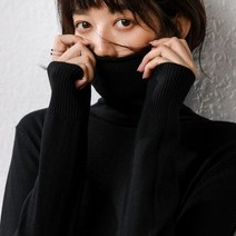 메리노울 니트 울니트 캐시미어 스웨터 여성 터틀넥 풀오버 캐주얼