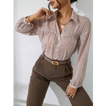 꽃무늬 앞 버튼 셔츠