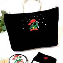 리피스페이스 취미박스 집에서혼자놀기 직장인취미생활 프랑스자수 십자수 DIY 패키지, 카네이션_소