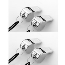 키알리 경찰 심판 운동회 호신용 어린이 스틸 쇠 끈있는 호루라기 호각 휘슬 2P x 2개 (총4p)