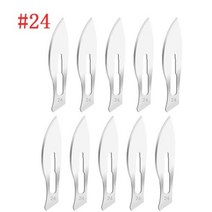 공업용칼 다용도칼 탄소강 칼 핸들 블레이드 키트 개 조각 수리 도구 세트 절단 동물 메스 손, 10Pcs No.24, 10Pcs No.24