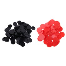 GHSHOP 200PC 25mm 플라스틱 포커 카운터 빙고 카지노 칩 아이 놀이 재미있는 장난감, 레드 블랙