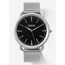 Breda Linx 블랙 다이얼 스테인리스 스틸 메쉬 팔찌 신품 남성용 시계! $100!