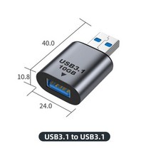 USB 타입 C 어댑터 Male to USB/HDMI-호환/DP/VGA/Mini DP/RJ45 Female 10Gbps 비디오 전송 Macbook Pro 노트북 전화용, USB A M to USB A F