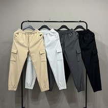 맨스토리 남자 히터 기모 사방스판 카고조거 밴딩팬츠