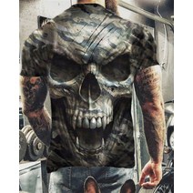 웃긴 티셔츠 헬스장 해골 반팔티 재밋는 캐릭터 단체티 쓸데없는 선물 3D 로고