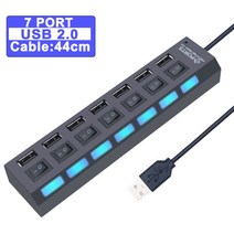 USB 허브 3.0 3 2.0 멀티 분배기 전원 어댑터 4/7 포트 여러 확장기 2.0 PC 액세서리 스위치, 02 2.0 USB 7 port