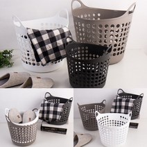 소프트 다용도 빨래 바구니 L-그레이 수건통 세탁물바구니 수건함 원형세탁바구니 빨래주머니 아기빨래바구니, L-화이트