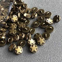 50pcs 4mm 금속 스타 미니 버튼 정강이 작은 인형 액세서리 공예품 Scrapbooking DIY 실버 골드 황동 블랙, [04] 4 colors mixed