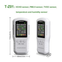 공기질측정기 이산화탄소 Bosean 대기 질 모니터 CO2 PM2.5 실제 센서가있는 HCHO TVOC 온도 습도 Home Air, 해외배송, 01 T-Z01