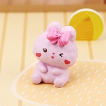 토끼 인형 장식 기술 미니어처 모델 홈 인테리어 러블리 액세서리 데스크탑 가든 장식 2 개, E