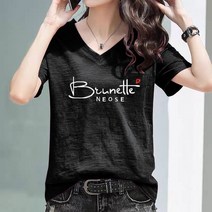 뜨거운 판매 v-neck 숙녀 반팔 티셔츠 봄과 여름 새로운 반소매 느슨한 셔츠