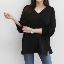 쏭스타일 여성용 유니온 양브이 루즈 티셔츠