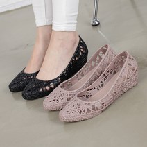 셀럽슈즈 4cm 여성 물놀이 웨지굽 키높이 젤리슈즈