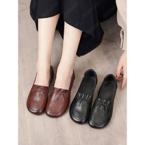 Zjjsls 엄마 선물 너무 편한 소가죽 엄마신발 노인신발