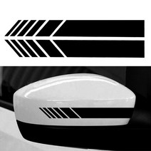 백미러 경주용차 튜닝 끈모양 레이싱 스티커 새차선물, 1개, 화이트