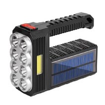 led 초강력 사냥용 써치라이트 후레쉬 LED 휴대용 태양 Searchlight 충전식 야외 방수 작업 Makita 램프 캠핑 랜턴 비상 조명 사냥 낚시, 차가운 흰색