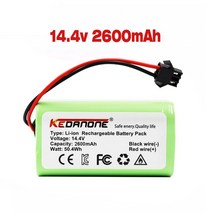 에어소프트건7.4배터리 로봇 진공 청소기 배터리 DEXP MMB300 X500 X520 X600 마미봇 EXVAC660 EXVAC880 용 INR18650 4S1P 3500mAh, 1.4S1P14.4V 2600mAH x1, 1개
