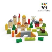 플랜토이즈 원목장난감 플랜월드 우드 블록 동화마을 6293, 단품