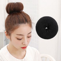 PKFARM 1+1 초간단 똥머리 밴드 당고 올림머리 도넛링, 블랙, 2개