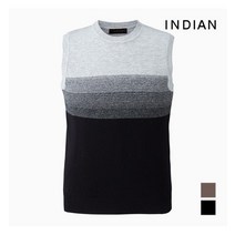 인디안 INDIAN 그라데이션 배색 라운드 베스트_MITBVVF9421