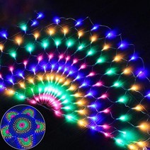 그물형 led 전구 꼬치 트리등 정원장식트리등 인테리어조명등 감성캠핑조명 어망등 울타리등, 혼합색-3M*0.5M(300구)