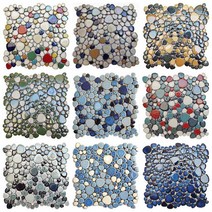 세라믹 자갈 돌 DIY 타일 30X30 미끄럼 방지 바닥 매트 발 마사지 화장실 온천 목욕탕 인테리어, 30X30 2개, 알록달록 과일사탕 DIY-001