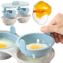 전자레인지 계란 달걀 수란 찜기 쿠커 메이커 스팀 반숙, 블루