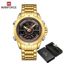 NAVIFORCE-남성용 럭셔리 오리지널 시계 디지털 크로노 그래프 패션 스포츠 쿼츠 손목 스테인레스 스틸 방수